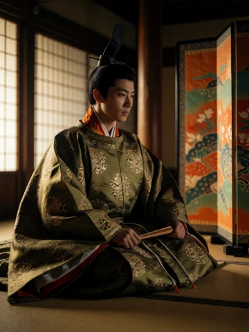 An Epic Photorealistic Cinematic Movie Still Of A Distinguis... — Stable Diffusion AI Prompt: An epic photorealistic cinematic movie still of a distinguished Japanese Heian-e...