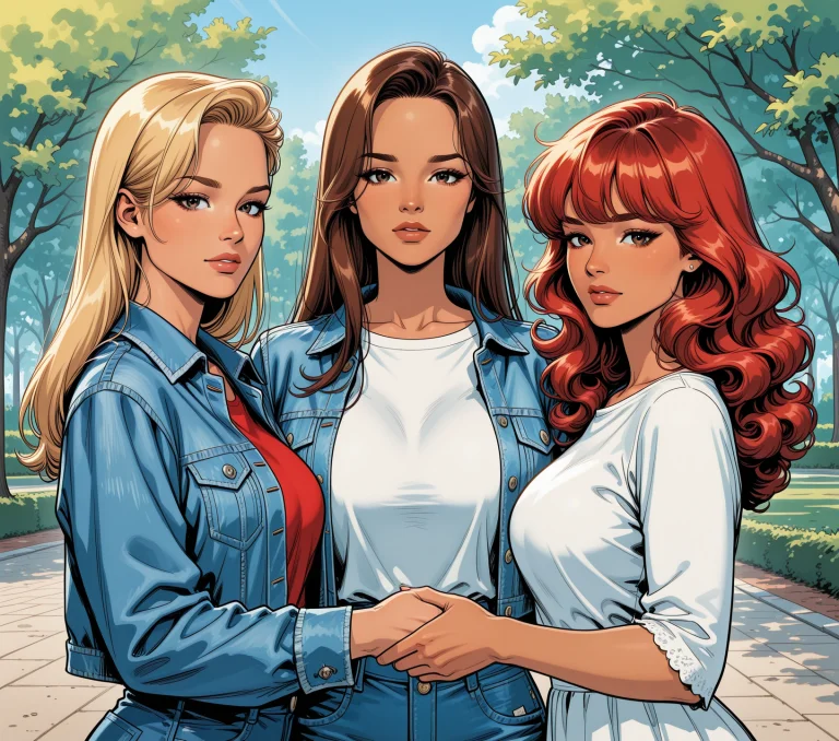 90smanara, Comic Book Style, American Comic, Masterpiece, Ab...