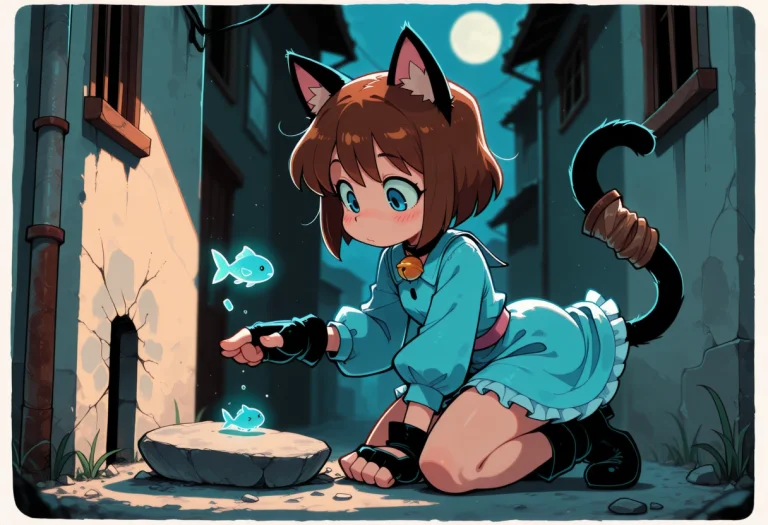 Masterpiece, A Single Magical Girl Cat Kemonomimi Stands In...