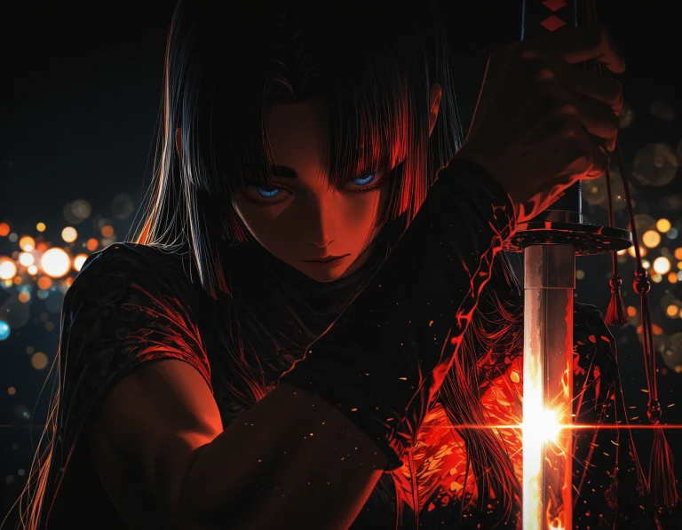 Ushiwakamaru Fate, Upper Body, Muscular Female, Holding Swor...