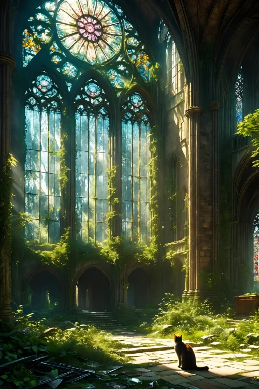 Masterpiece. Sunny Summer Day. Post-apocalyptic Ruins. A Sha...
