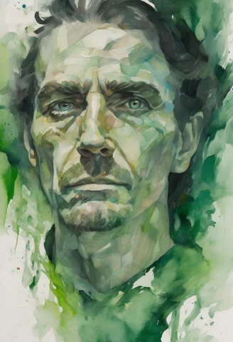 Dramatic Portrait Of A Man, Showcasing A Close-up Of His Fac... — SDXL AI Prompt: dramatic portrait of a man, showcasing a close-up of his face, intense brushstro...