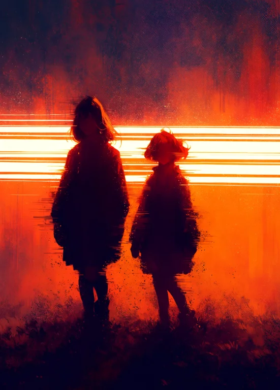 This Photograph Features Two Blurred, Silhouetted Figures St...