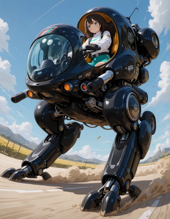 Score9, Score8, Score7, Cocoart. Anime, Woman Riding A Black...