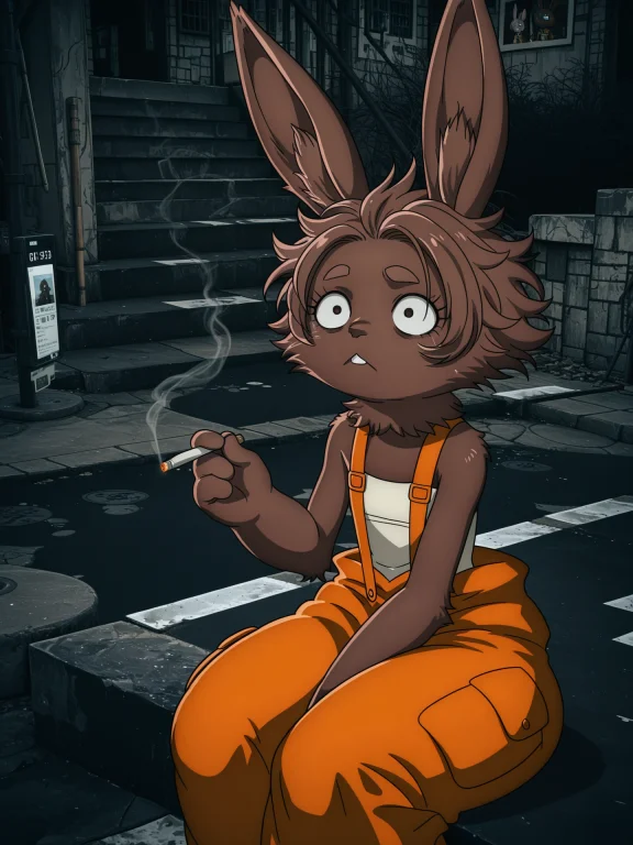 1girl, B33lack, Brown Hair, Furry, Animal Ears, Rabbit Ears,...