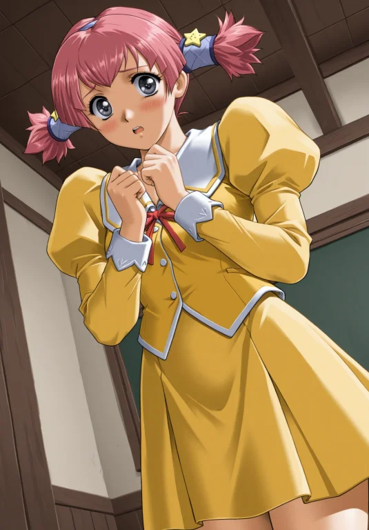 School Uniform, Yellow Jacket, Collared Jacket, White Collar...