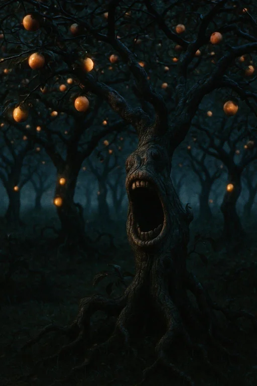 The Mawfield Orchard A Grove Of Twisted Fruit Trees Whose Tr...