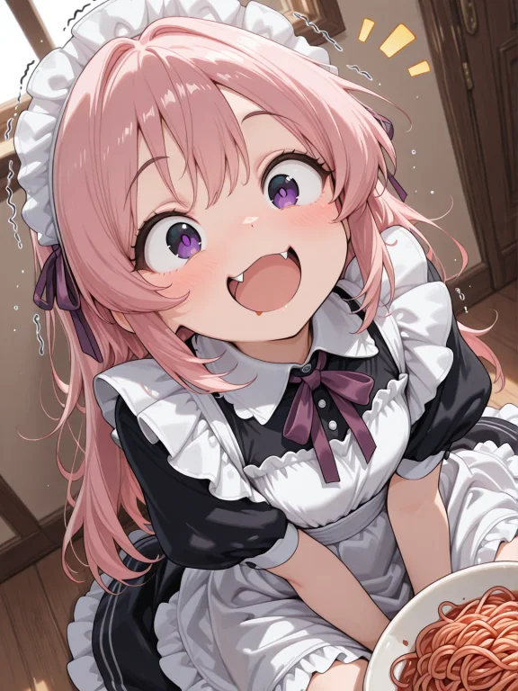 Loracivchan1, 1girl, Civchan, Solo, Eating Spaghetti, Kawaii...