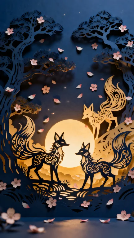 A Multi-layered Paper Cut Art Piece, Intricate Paper Craft D...