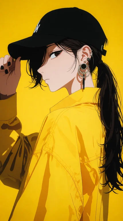 Zidiusart, Anime-style, A Woman With Long Dark Brown Hair Ti...