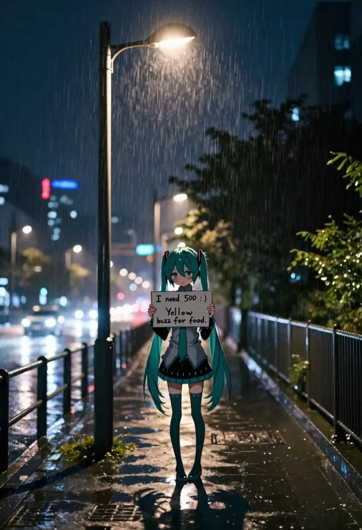 I Need 500   Yellow Buzz For Food.anime Style