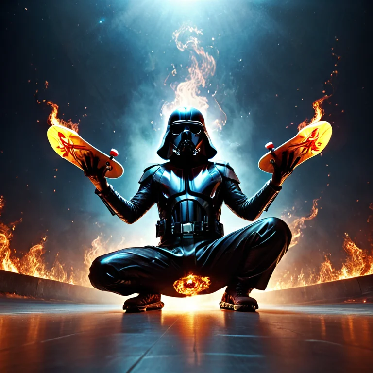 Score9, Score8up, Score7up, Darth Vader In Sunglasses Riding...