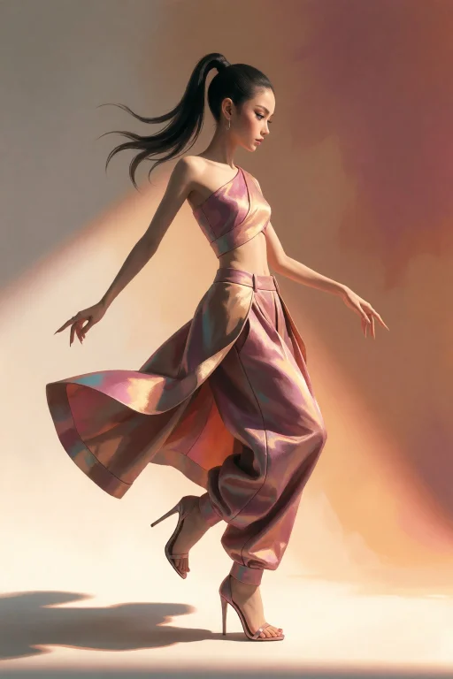 Strangedaal. A Thai Woman, Petite, Graceful Build, Wears A O...