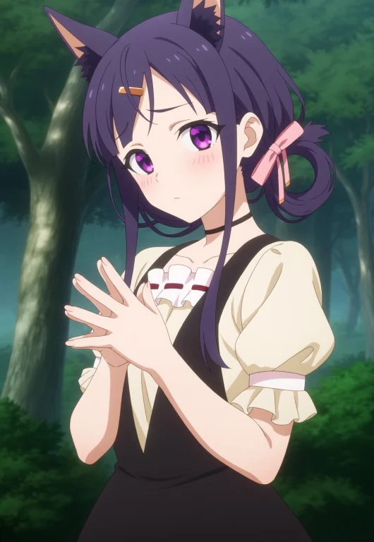 Forest, Anime Screencap, 1girl, Solo, Pcrkiiri, Purple Hair,...