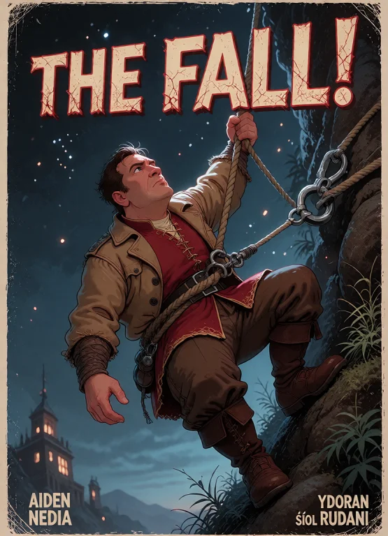 Vintage Movie Poster With The Title The Fall In Craggy Crack...