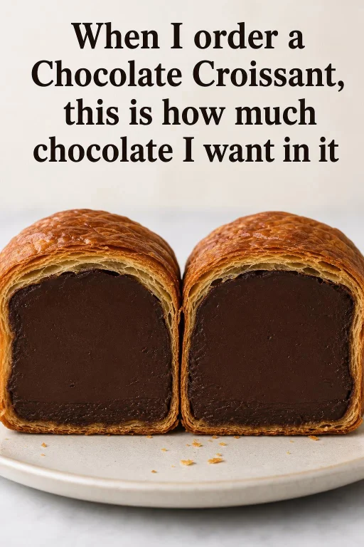 Make A Pain Au Chocolat Cut In Half. The Chocolate Inside Is...