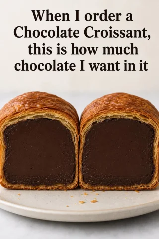 Make A Pain Au Chocolat Cut In Half. The Chocolate Inside Is... — Stable Diffusion AI Prompt: Make a pain au chocolat cut in half. The chocolate inside is nearly the entire p...