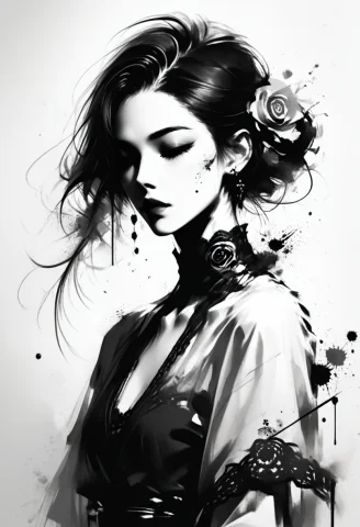 Score9, Score8up, Score7up, Sourceanime, Loramonochromemuse1... — Stable Diffusion AI Prompt: score_9, score_8_up, score_7_up, source_anime, , monochromemuse, monochrome, gre...
