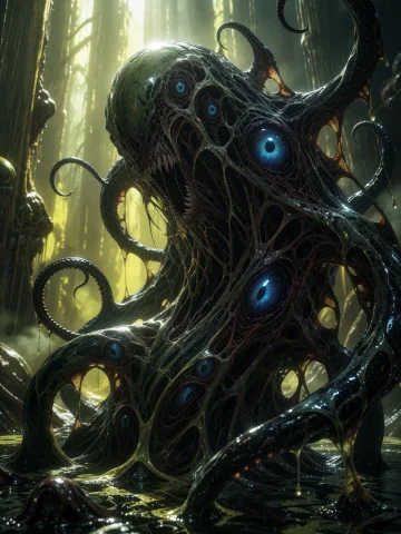 A Surreal Digital Painting In The Style Of H.r. Giger Fused... — Stable Diffusion AI Prompt: A surreal digital painting in the style of H.R. Giger fused with modern dark fan...