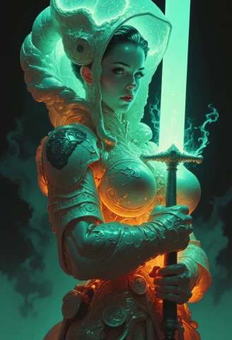 Dystopian Sci-fi Fantasy Digital Art, Highly Detailed, An Up... — FLUX AI Prompt: Dystopian sci-fi fantasy digital art, highly detailed, an upper body shot of a s...