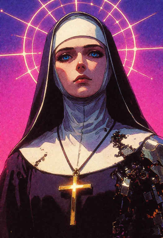 Retroscifi90s, Retroartstyle, Retro, Cyberpunk, A Stoic Woma...