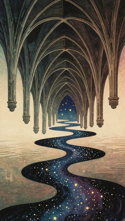 114. Abstract Gothic Vault, Floating Rib Arches, Cosmic Dust...