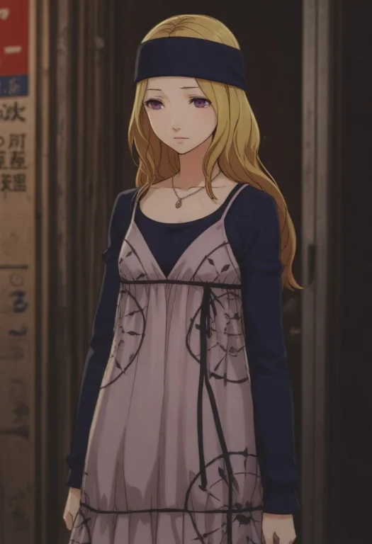 P5chihaya, Blonde Hair, Long Hair, Headband, Purple Eyes,,,,...