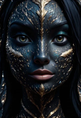 Shadowrun Math Projection - A Close-up Of A Persons Face Jes... — FLUX AI Prompt: Shadowrun Math Projection - A close-up of a person's face (Jessica Szohr) with s...