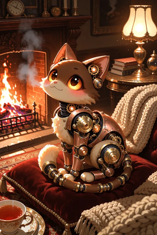 Df5tyle, A Cute, Small Mechanized Steampunk Pet  A Brass-and...