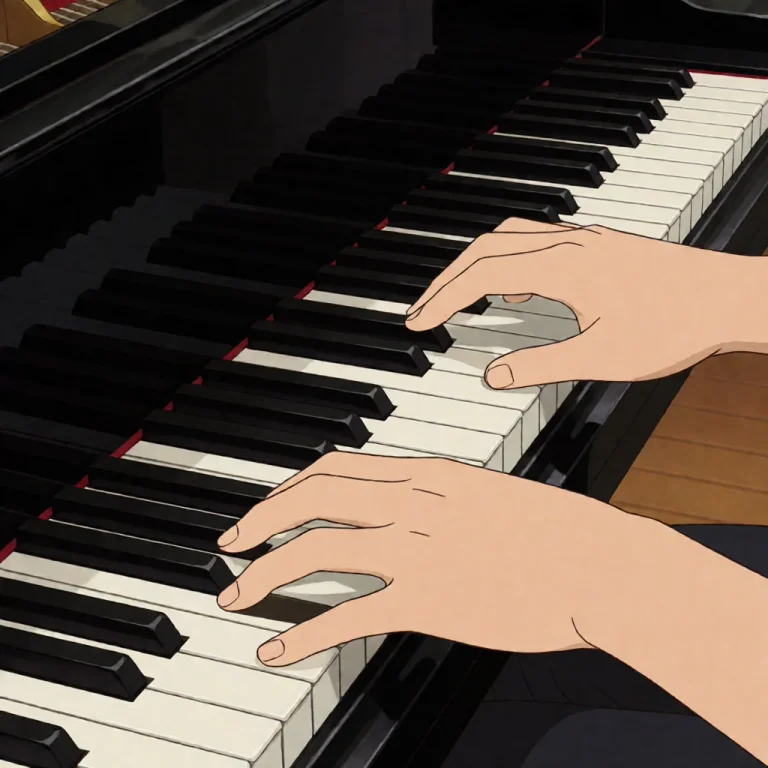 Close-up Of Two Hands Playing A Grand Piano, All Ten Fingers...