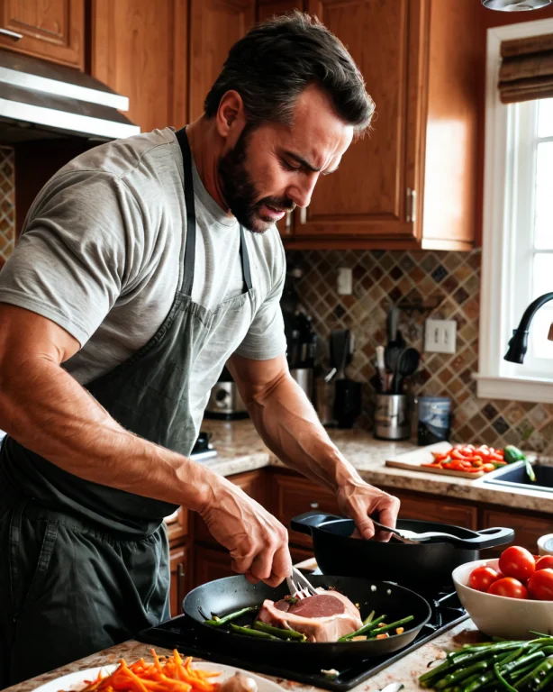 A Man Preparing Dinner Lorakineticv12