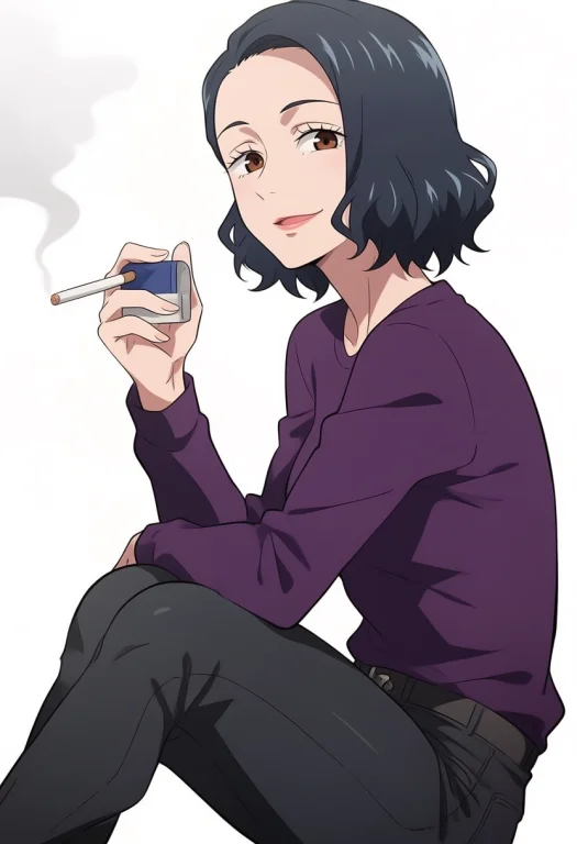 1girl, Solo, Yoshinonagi, Brown Eyes, Short Black Hair, Wavy...