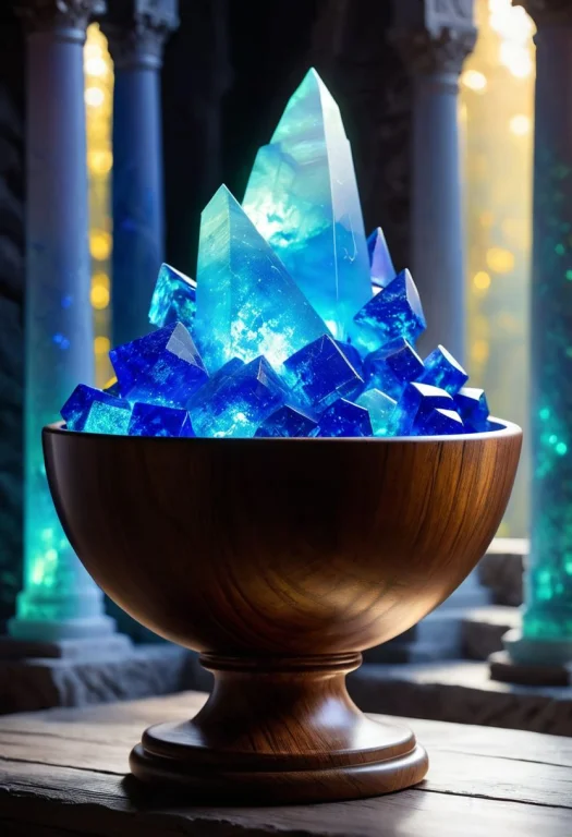 A Wooden-bowl 1.6 Full Of Glowing Liquid 1.39 Lapis Lazuli 1...