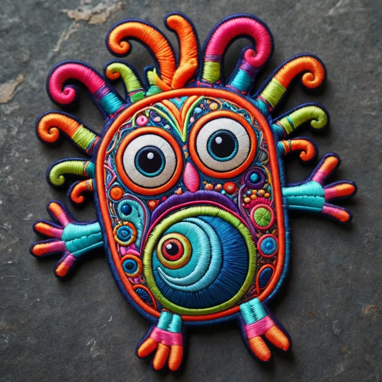 Ral-embroideredpatch, A Small Whimsical Embroidered Monster...