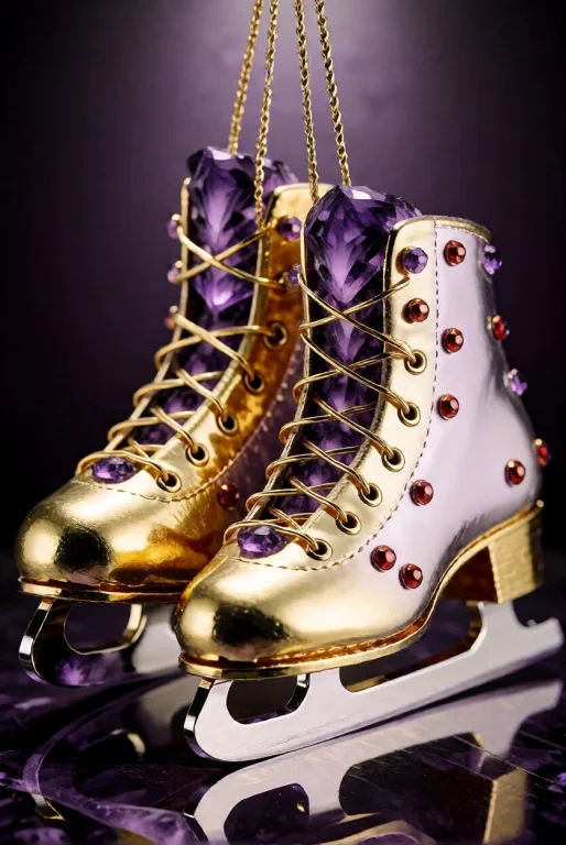 Goldamethystworld, A Pair Of Ice Skates Hanging By Gold-wire...
