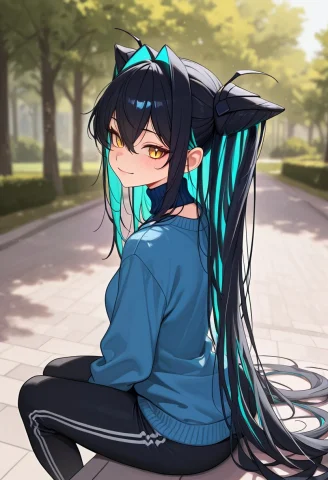 Stable Diffusion Girl Prompt — Stable Diffusion AI Prompt: 1girl, masterpiece, best quality, s1r3n, black hair, two-tone hair, colored inne...