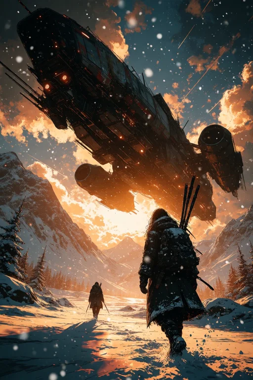 Ta86inkriot, Thin Black Outlines, A Cinematic Sci-fi Illustr...