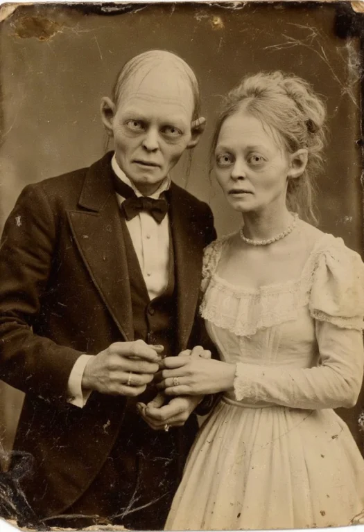 A Distressed, Sepia-toned 1800s Photo Of Smeagol Wedding, El...