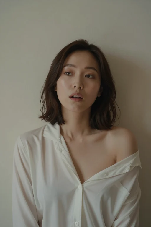 Pov Medium Shot, Asian Woman In A State Of Complete Cognitiv...