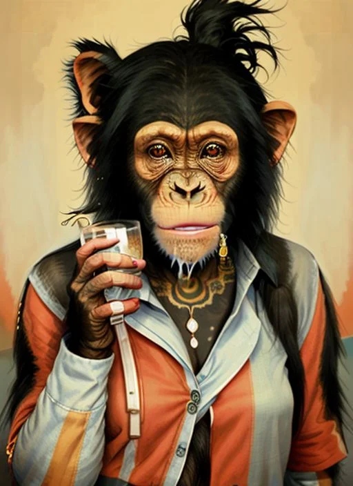 Drunken Beautiful Chimp Woman As Delirium From Sandman, Hall...