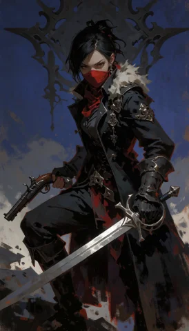 A Stylized, Dark Fantasy Illustration Depicts A Heavily Shad... — Stable Diffusion AI Prompt: A stylized, dark fantasy illustration depicts a heavily shadowed figure. The pri...