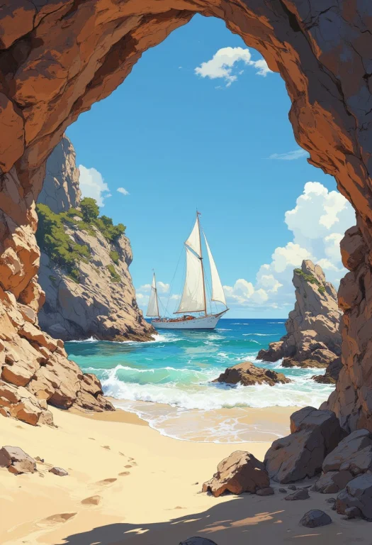 Create A Photorealistic Image Of A Tranquil Coastal Scene, A...