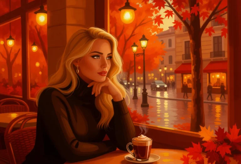 An Oil Painting Of A Beautiful Italian Blonde Woman, Bathed...