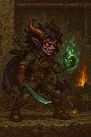 A Pixel-perfect, Full-body Character Sprite Illustration In... — Stable Diffusion AI Prompt: A pixel-perfect, full-body character sprite illustration in the classic Metal Sl...