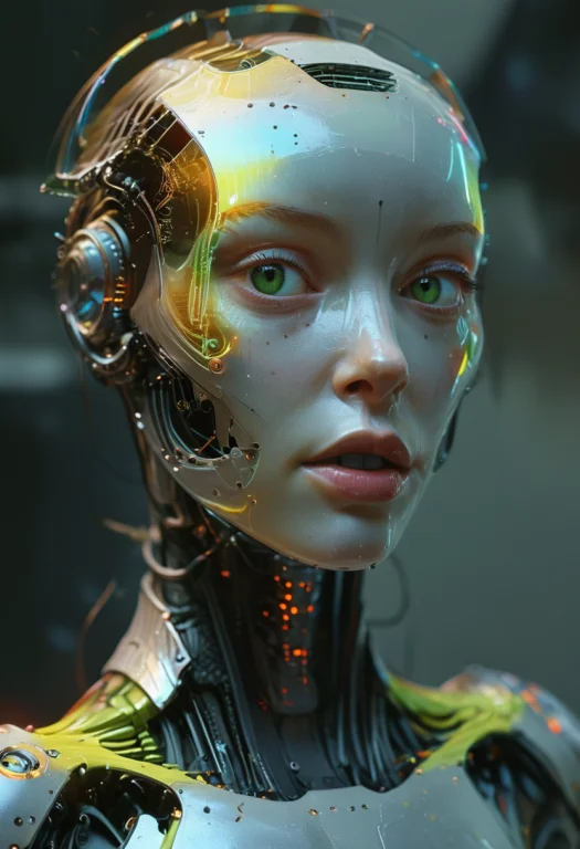 Portrait, Woman, Alien, Strange, Future Tech, Implanted Cybo...