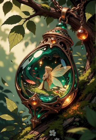 Macro Fantasy Object Photography With Art Nouveau Jewelry De... — Stable Diffusion AI Prompt: Macro fantasy object photography with Art Nouveau jewelry detail. An ornate pear...