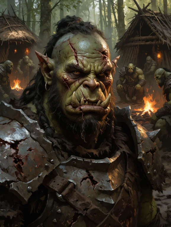 Digital Painting Head And Shoulders Portrait Of A Fierce Bat...