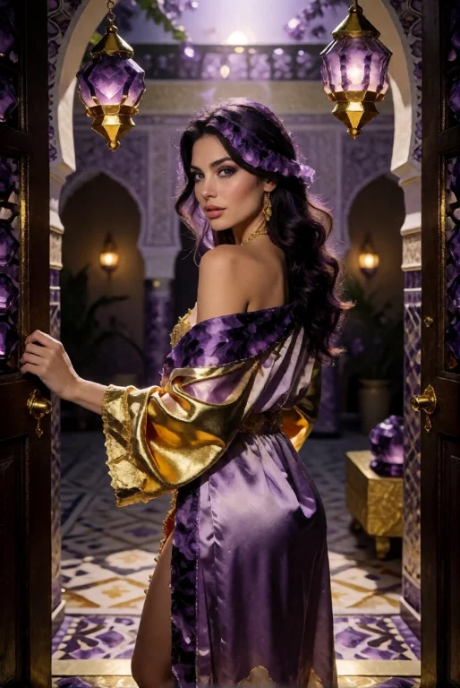 Goldamethystworld, A Woman In A Silk Robe Slipping Off One S...