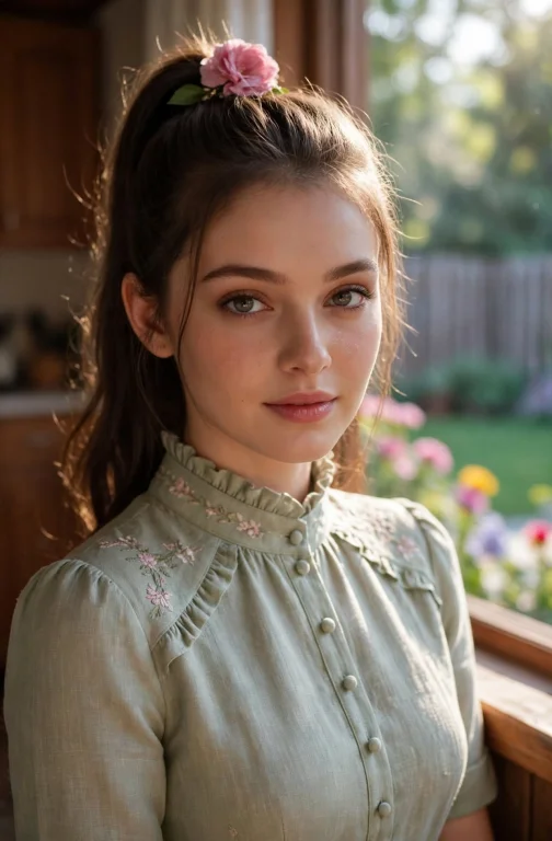 Photorealistic Close-up Portrait Of A Beautiful Young Woman,...