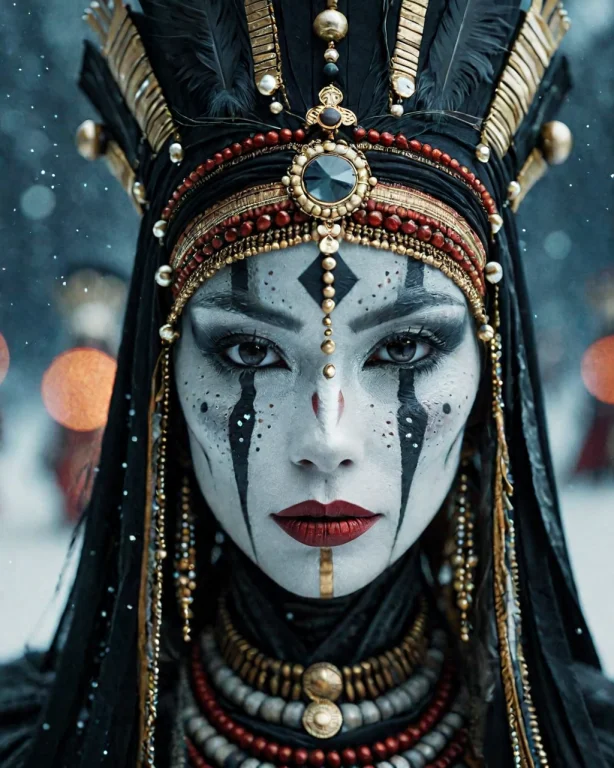 Breathtaking Cinematic Film Still Subjects In Elaborate Atti...